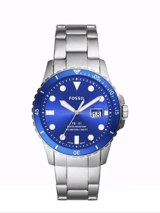 Fossil Other - Fossil* Blue Stainless Steel Dive Watch. Mens Water Resistant